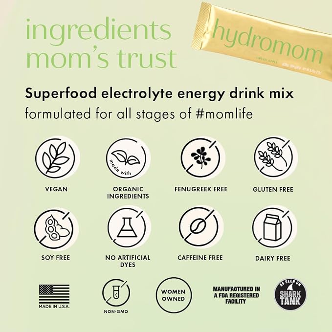 Boobie Hydromom Superfood Electrolyte Drink Mix, & Beyond, 15 Packets - Image 9