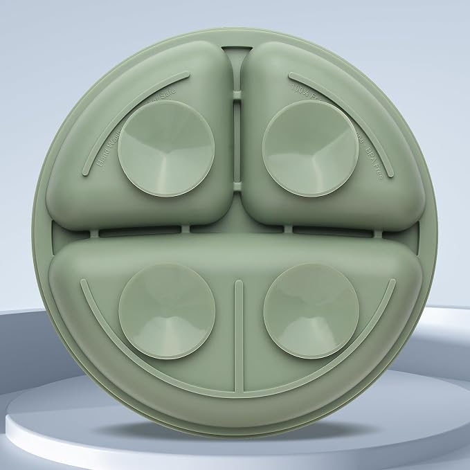 Baby Feeding Set, 2 Pack Silicone Divided Suction Plates - Image 6