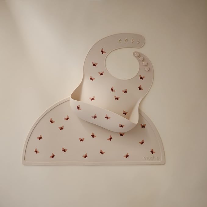 mushie Silicone Baby Bib | Adjustable Fit Waterproof Bibs - Image 2