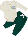 fhutpw Baby Boy Clothes 3 6 12 18 Months Ribbed Knitted Long Sleeve Romper and by fhutpw