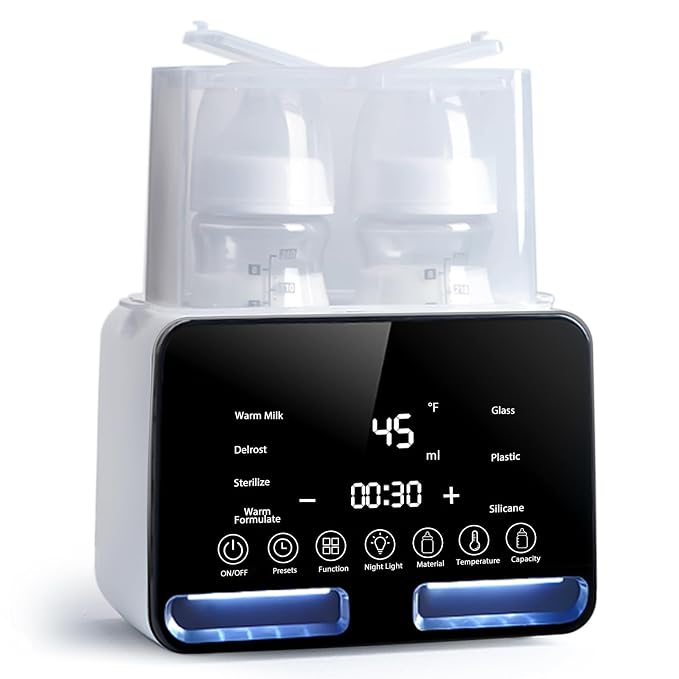 Double Bottle Warmer and Steri-lizer, 8-in-1 Fast Baby Milk Warmer by Losbenco
