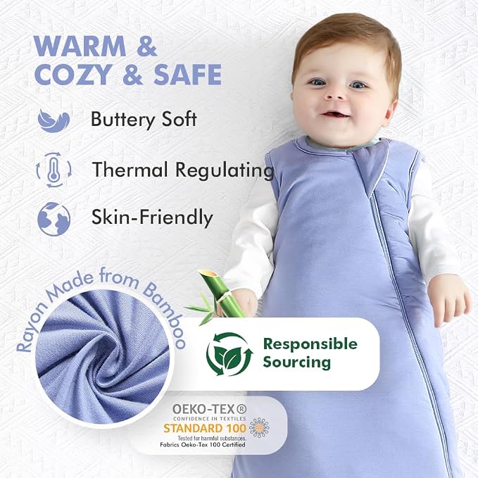 HAPIU Rayon Made from Bamboo Winter Baby Sleep Sack 2.5 TOG, 2-Way Zipper YKK - Image 2