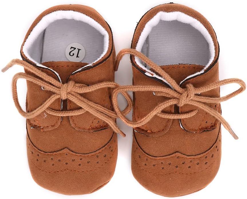 LONSOEN Baby Girls Boys Loafers Prewalker Dress Crib Shoes - Image 3