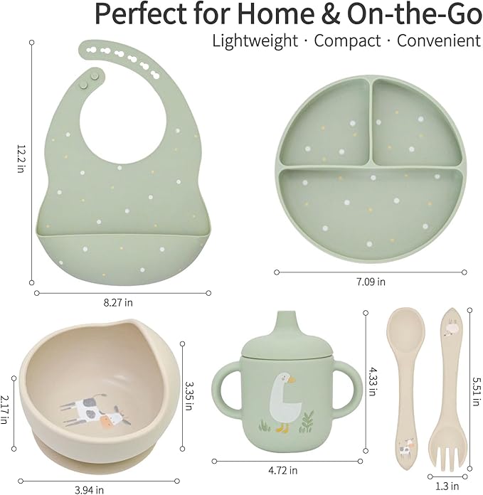 Little Rawr Baby Led Weaning Bundle, 100% Silicone Baby Feeding Set Includes - Image 5