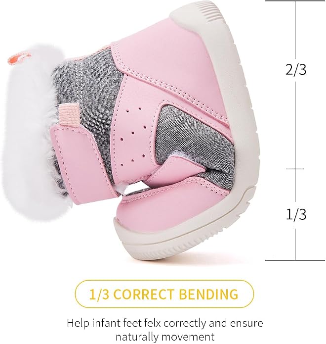 BMCiTYBM Toddler Baby Winter Snow Boots Boy Girl Faux Fur Warm Non Slip First - Image 4