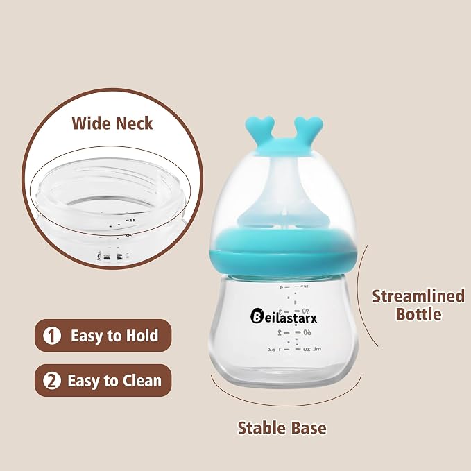 Glass Baby Bottles with Natural Response Nipple Size SS - Image 4