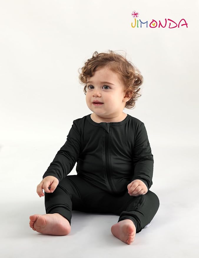 Jimonda Baby Footless Pajamas, Two Zip Closure Long Sleeve Romper, Infant - Image 5