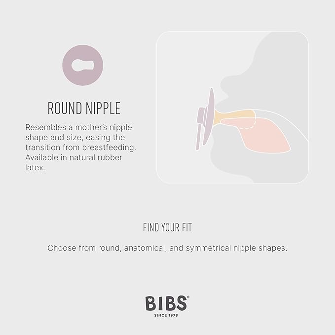 BIBS Studio Soother 2-Pack, BPA Free Dummy Pacifier, Round Nipple. Natural - Image 4