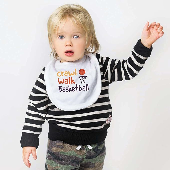 ChalkTalkSPORTS Basketball Baby & Infant Bibs | Soft Microfiber Basketball Baby - Image 2