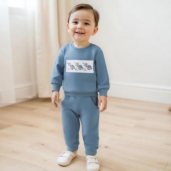 Nyapruwe Toddler Baby Boy Fall Outfit Funny Print Long Sleeve Sweatshirt - Image 2
