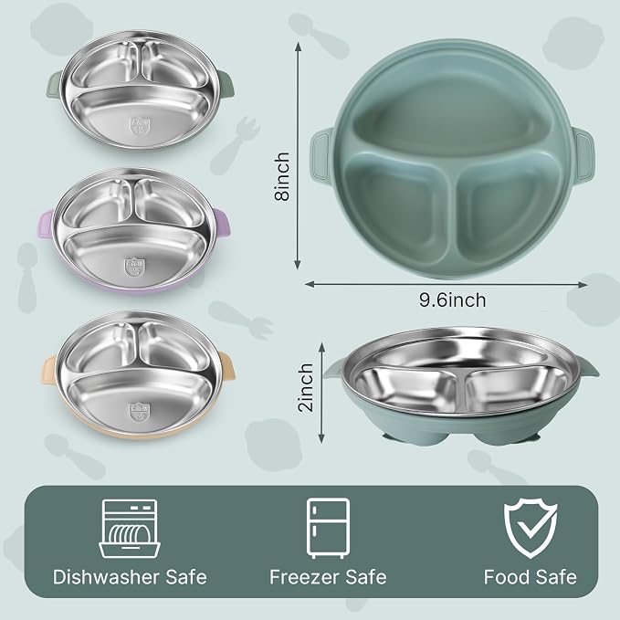 Stainless Steel Toddler Plates - Image 3