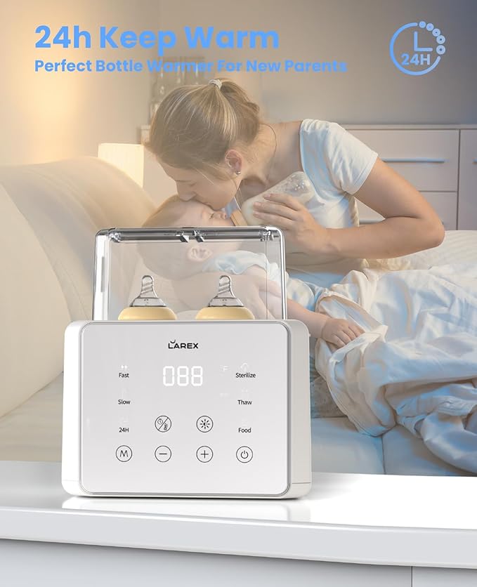 LAREX Double Bottle Warmer, 11-in-1 Fast Baby Bottle Warmer - Image 5