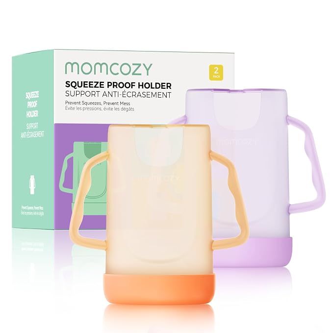 Momcozy Baby Pouch Holder No Squeeze, Baby Food & Juice Box Holder, Easy Grip by Momcozy