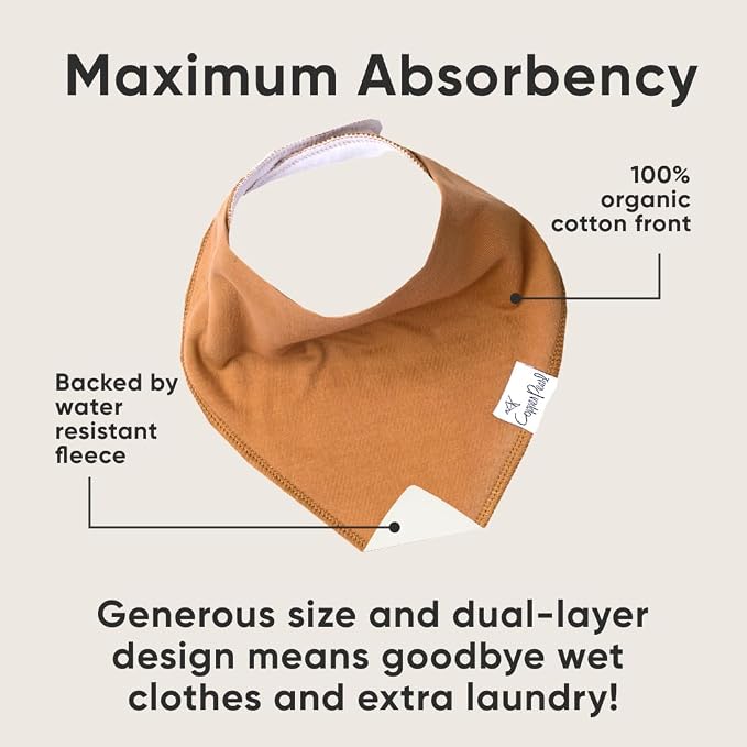 Copper Pearl 4 Pack Soft Cotton Baby Bibs - Image 3