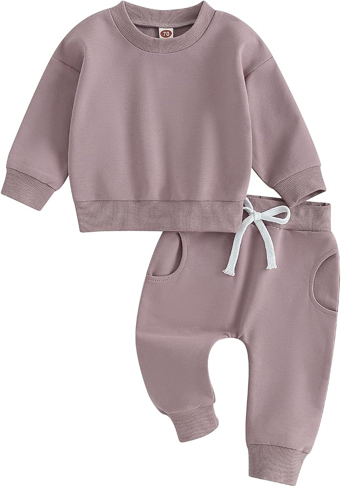 Fernvia Toddler Baby Girl Clothes 3 6 9 12 18 24 Months Fall Outfits Solid Long by Fernvia