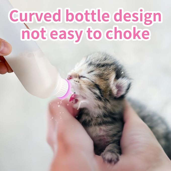 5Pack Kitten Bottle for Nursing Puppy Milk Kitten Bottles Feeding Kit Silicone - Image 5