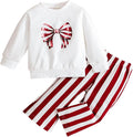 Baby Girl Clothes Long Sleeve Fall Outfits Toddler Sweatsuit Striped Flare Pants by WelcometoVZF