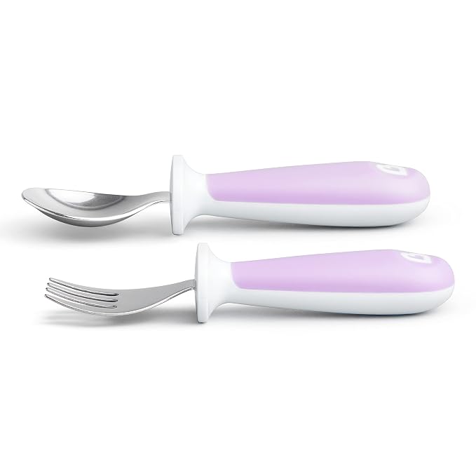 Munchkin® Raise™ Toddler Fork and Spoon Utensil Set, Rest Keeps Tip Off Table - Image 3