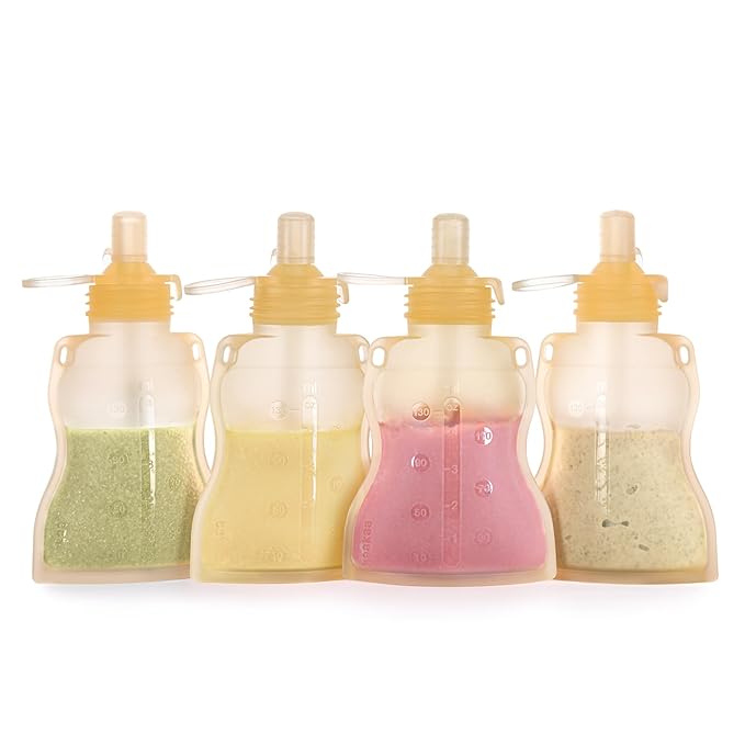 haakaa Baby Food Pouch Refillable Baby Squeeze Silicone Yummy Pouch, Soft by haakaa
