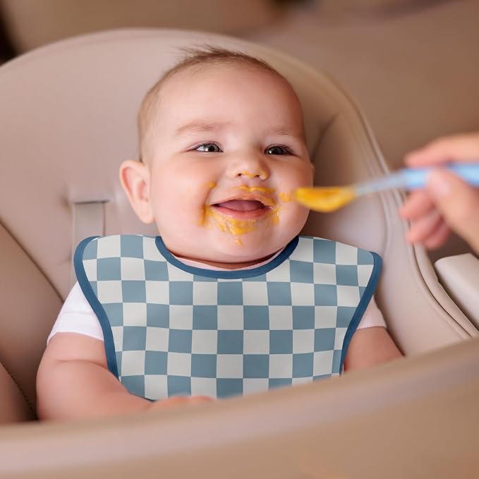 Mess Proof Baby Bib 3 Pack, Waterproof Led Weaning Baby Feeding Bibs - Image 2