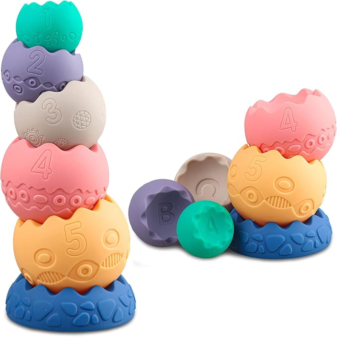 Stacking Balls Soft Toys for Babies 6 12 18 Months 1 Year Old Girls Boys by Miawow