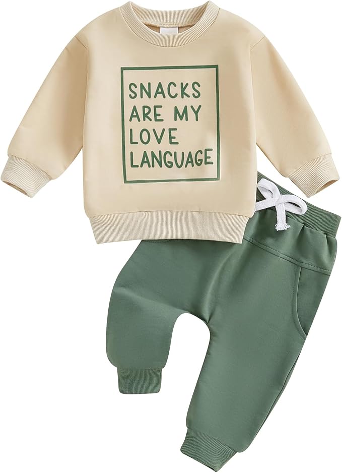 Toddler Baby Boy Fall Winter Outfit Long Sleeve Letter Print Sweatshirts and by Sejardin