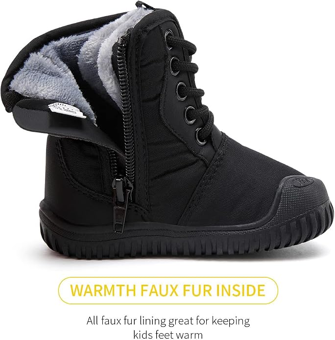 BMCiTYBM Toddler Baby Winter Snow Boots Boy Girl Faux Fur Warm Non Slip First - Image 4