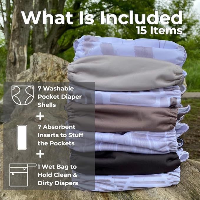 Nora's Nursery Cloth Diapers 7 Pack - Image 2