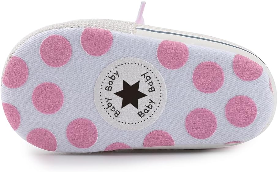 Meckior Baby Girls Boys Canvas Sneakers Soft Sole High-Top Ankle Infant First - Image 10