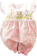 Cute Giraffe + Zebra With Floral Print Long Sleeve Baby Girl Clothes White by AOSWEP