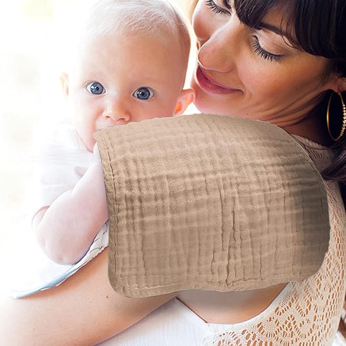Yoofoss Muslin Burp Cloths for Baby 10 Pack 100% Organic Cotton Baby Washcloths - Image 3