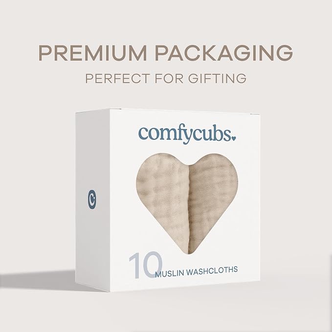 Comfy Cubs Muslin Baby Washcloths 10 Pack - Image 6