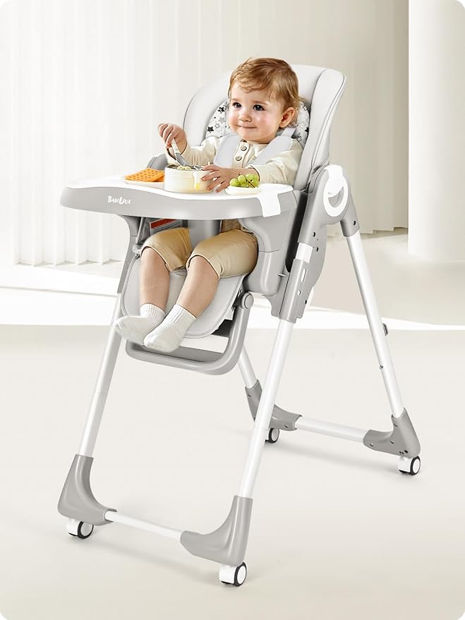 Foldable High Chair with Soft Cushion, High Chairs - Image 7
