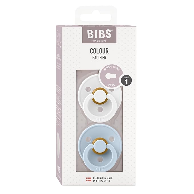 BIBS Pacifiers Colour Collection | Natural Rubber Baby Pacifier | Set of 2 by BIBS