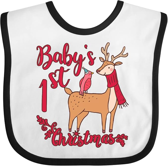inktastic Baby's First Christmas Baby Bib by Inktastic
