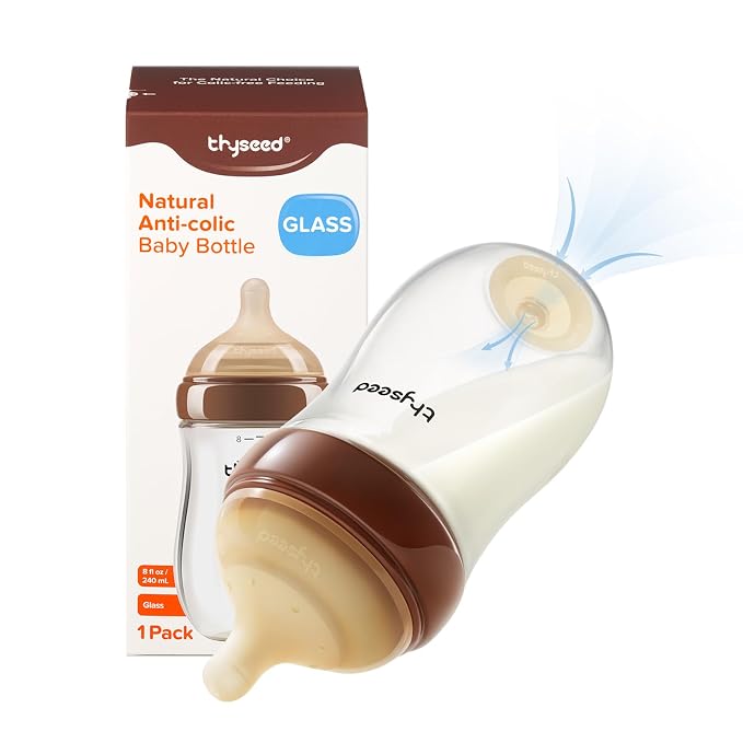 Thyseed Glass Natural Anti-Colic Baby Bottles | Newborn Breast Like Nursing by thyseed