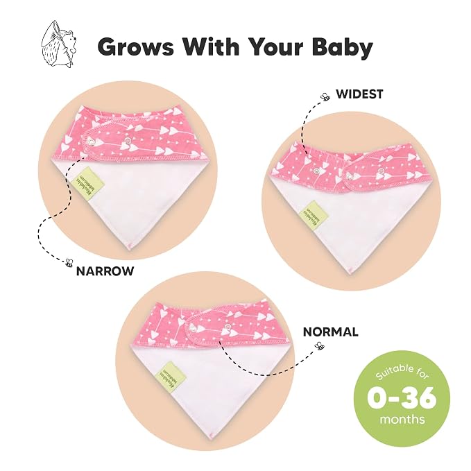 KeaBabies 8-Pack Organic Baby Bandana Bibs - Image 3