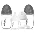 Gulicola Natural Glass Baby Bottles Set 4 Pack, Newborn Boy Breastfeeding by GulicolaBaby