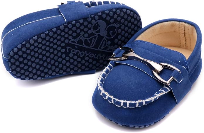LONSOEN Baby Girls Boys Loafers Prewalker Dress Crib Shoes - Image 6