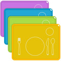 Zhehao 4 Pcs Montessori Kids Placemat 16 x 12'' Non Slip Baby Silicone Placemats by Zhehao