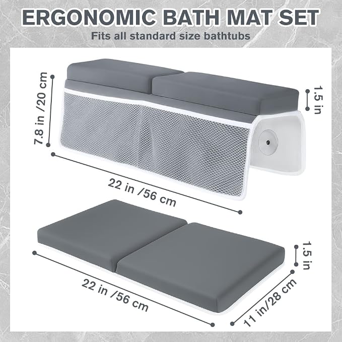 SKEFOLI Baby Bath Kneeler and Elbow Rest pad Set, 1.5" Thick Baby Bath Kneeler - Image 3