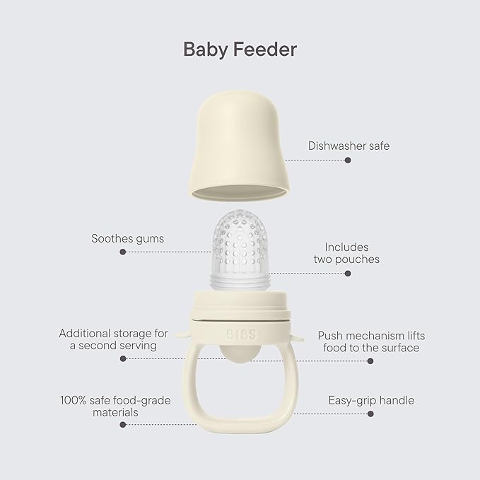 BIBS Baby Feeder with 2 Silicone Nipples, Compatible with Freezer Tray - Image 2