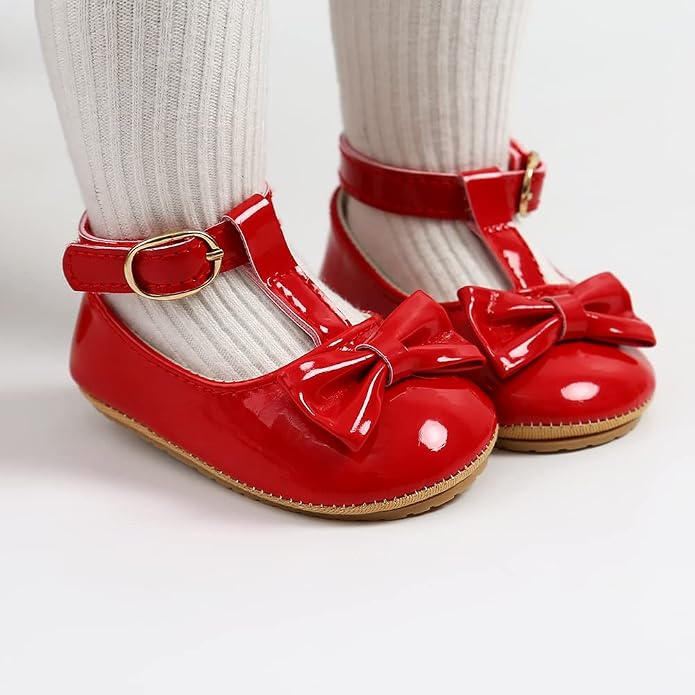 COSANKIM Baby Girls Mary Jane Flats Shoes Anti-Slip Rubber Sole Infant Toddler - Image 2