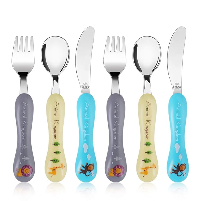 Lehoo Castle 6 Pieces Toddler Utensils, Kids Silverware by LehooCastle
