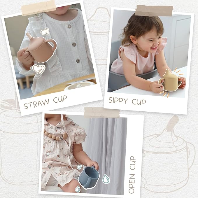 Moonkie Silicone Baby Sippy Cups | 3 Stages Training Cup Straw Cup - Image 5