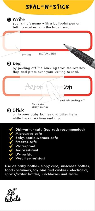 Bottle Labels, Food Pantry Label, Self-Laminating, Waterproof Kids Name Labels - Image 8