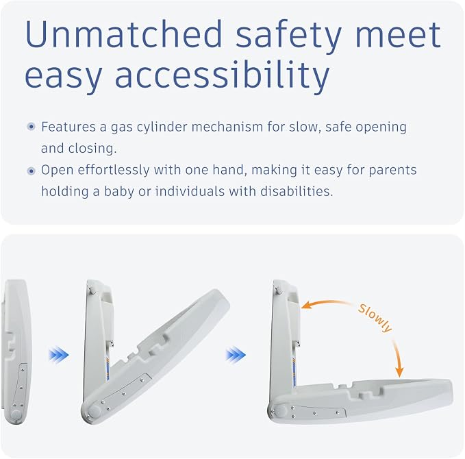AIKE Commercial Horizontal Baby Changing Station, Wall Mounted Foldable Baby - Image 6