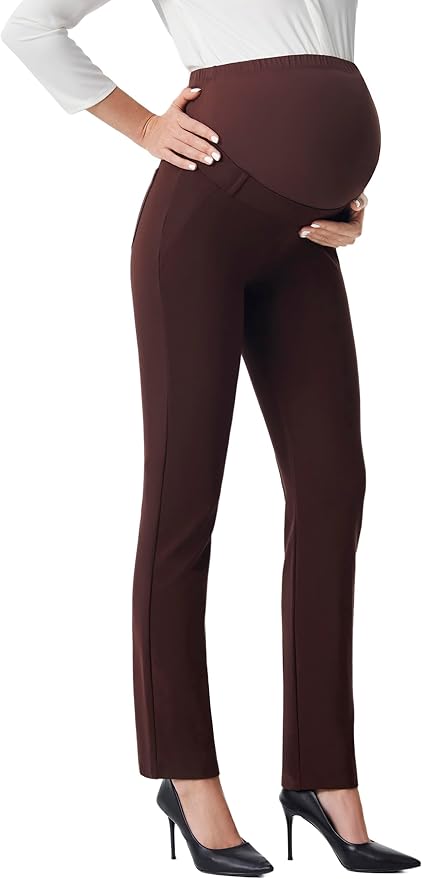 AFITNE Maternity Pants for Work Over The Belly Straight Leg Dress Slacks by AFITNE