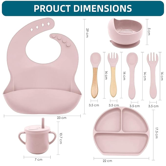 100% Silicone baby feeding set, BPA free Baby dishes set - Image 3