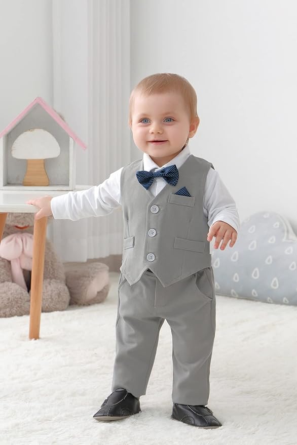 DISAUR Baby Boy Clothes Toddler Boy Outfits 4PCS Gentleman Dress - Image 2